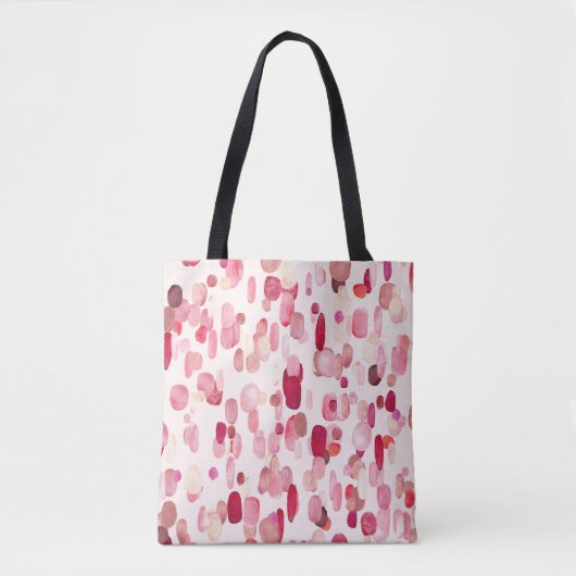 Schattigee roze rode vlekken naadloos tote bag (Voorkant)