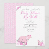 Schattigee Roze Rose Bloemen Mama Beer Cub Baby sh Kaart (Voorkant / Achterkant)