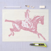 Schattigee Roze Rose Gold Girl Paardrijden Tissuepapier (Craft)