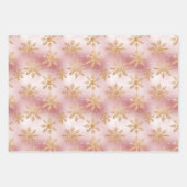 Schattigee roze Rose Gold Trees Feestelijke Patroo Inpakpapier Vel (Voorkant 2)