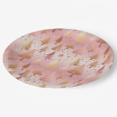 Schattigee roze Rose Gold Trees Feestelijke Patroo Papieren Bordje (Gekanteld)