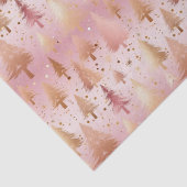 Schattigee roze Rose Gold Trees Feestelijke Patroo Tissuepapier (Detail)