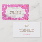 Schattigee roze rozen, rustiek oud hout, chique de visitekaartje (Voorkant / Achterkant)