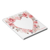 Schattigee Roze Rozen Waterverf voor Valentijnsdag Notitieblok (Schuin)