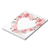 Schattigee Roze Rozen Waterverf voor Valentijnsdag Notitieblok (Linkerzijde)