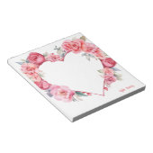 Schattigee Roze Rozen Waterverf voor Valentijnsdag Notitieblok (Schuin)