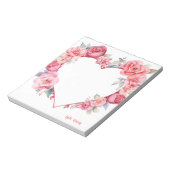 Schattigee Roze Rozen Waterverf voor Valentijnsdag Notitieblok (Linkerzijde)