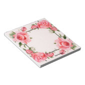 Schattigee Roze Rozen Waterverf voor Valentijnsdag Notitieblok (Schuin)