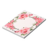 Schattigee Roze Rozen Waterverf voor Valentijnsdag Notitieblok (Linkerzijde)