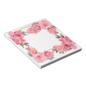 Schattigee Roze Rozen Waterverf voor Valentijnsdag Notitieblok (Schuin)