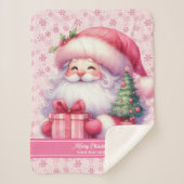 Schattigee Roze Santa Naam Deken Meisjes Vakantie  (Voorkant)