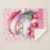 Schattigee Roze Santa Naam Deken Meisjes Vakantie  (Voorkant (horizontaal))