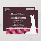 Schattigee roze schelpen uitnodiging briefkaart (Voorkant / Achterkant)