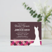 Schattigee roze schelpen uitnodiging briefkaart (Staand voorkant)