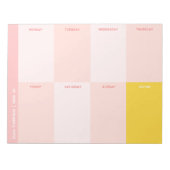 Schattigee roze school weekplanner notitieblok (Voorkant)