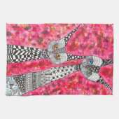 Schattigee Roze Siamese Kat Illustratie Keuken Han Theedoek (Horizontaal)