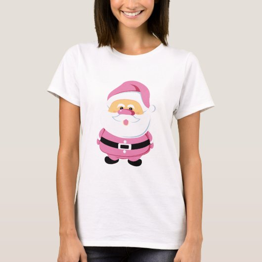 Schattigee roze Sinterklaas en aangepaste offerte T-shirt (Voorkant)