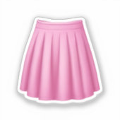 Schattigee Roze Skater Rok Emoji Art Sticker (Voorkant)