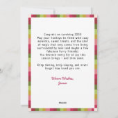 Schattigee Roze Slay Bells Ringing Dog Diva Christ Feestdagenkaart (Achterkant)