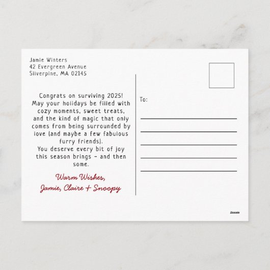 Schattigee Roze Slay Bells Ringing Dog Diva Christ Feestdagenkaart (Achterkant)