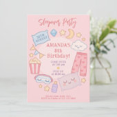 Schattigee Roze Slumber Party Look met sterren en  Kaart (Staand voorkant)