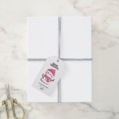 Schattigee Roze Sneeuwman Kerst Cadeaulabel (Met Touw)