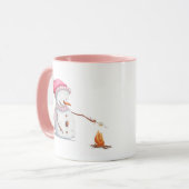 Schattigee Roze Sneeuwman Mok (Voorkant links)