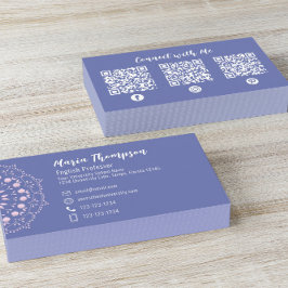 Schattigee Roze Social Media Custom Visitekaartje