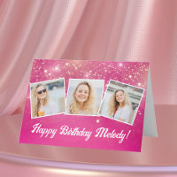 Schattigee Roze Sparkle Fotocollage Aangepaste Ver