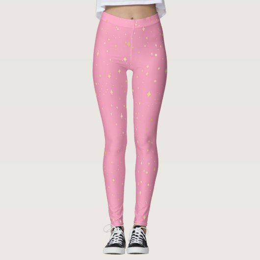 Schattigee Roze Sparkling Leggings (Voorkant)