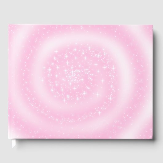 Schattigee Roze Sparkly Sterrenspiraal Gastenboek (Voorkant)