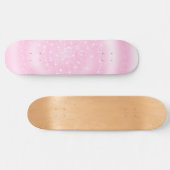 Schattigee Roze Sparkly Sterrenspiraal Persoonlijk Skateboard (Horizontaal)
