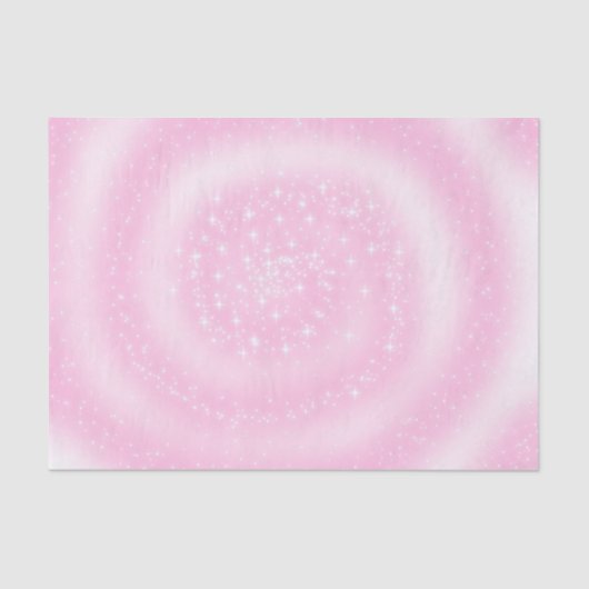 Schattigee Roze Sparkly Sterrenspiraal Tissuepapier (Voorkant)