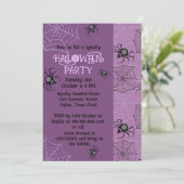 Schattigee Roze Spider Halloween Feestuitnodiging Kaart (Staand voorkant)