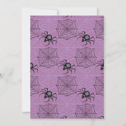 Schattigee Roze Spider Halloween Feestuitnodiging Kaart (Achterkant)