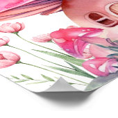 Schattigee Roze Sprookjespaddenstoelen Baby shower Poster (Hoek)