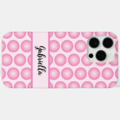 Schattigee roze stip gepersonaliseerde scriptnaam  Case-Mate iPhone case (Achterkant (horizontaal))