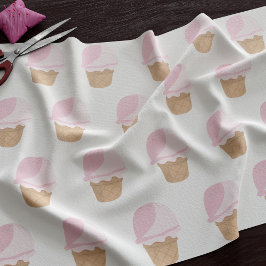 Schattigee Roze Strawberry Ice Cream Pattern Fabri Stof
