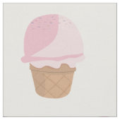 Schattigee Roze Strawberry Ice Cream Pattern Fabri Stof (Close Up)