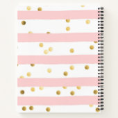 Schattigee Roze Strepen en Stippen met Naam Notitieboek (Achterkant)