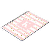 Schattigee Roze Strepen Gouden Stippen Patroon Elk Notitieboek (Linkerzijde)