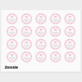 Schattigee Roze strik Dank u Baby shower Ronde Sticker (Vel)