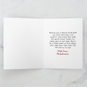 Schattigee roze strik en zoete rode kersen kerst kaart (Binnen)