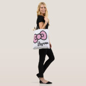 Schattigee roze strik grillig tote bag (Op model)