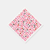 Schattigee roze strikken papieren servetten (Hoek)