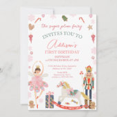 Schattigee Roze Suiker Plum Fairy Notenkraker Verj Kaart (Voorkant)