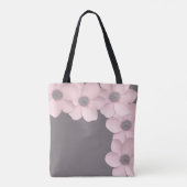 Schattigee roze-taupe poppies bruiden tote bag (Achterkant)