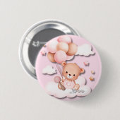 Schattigee Roze Teddy Bear Nursery Button (Voorkant /achterkant)