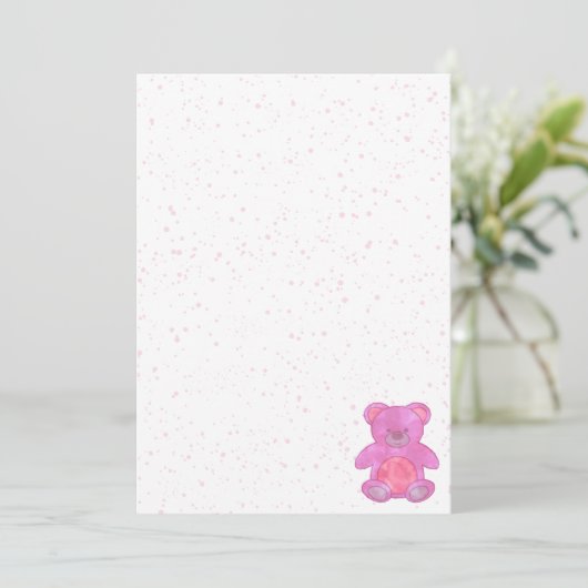 Schattigee Roze Teddybeer Custom Kaart (Staand voorkant)