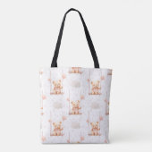 SCHATTIGEE ROZE TEDDYBEER OP EEN SCHOMMEL TOTE BAG (Achterkant)